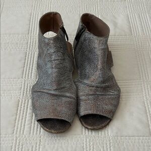 Sundance Gray Peep-Toe Mule Sandals